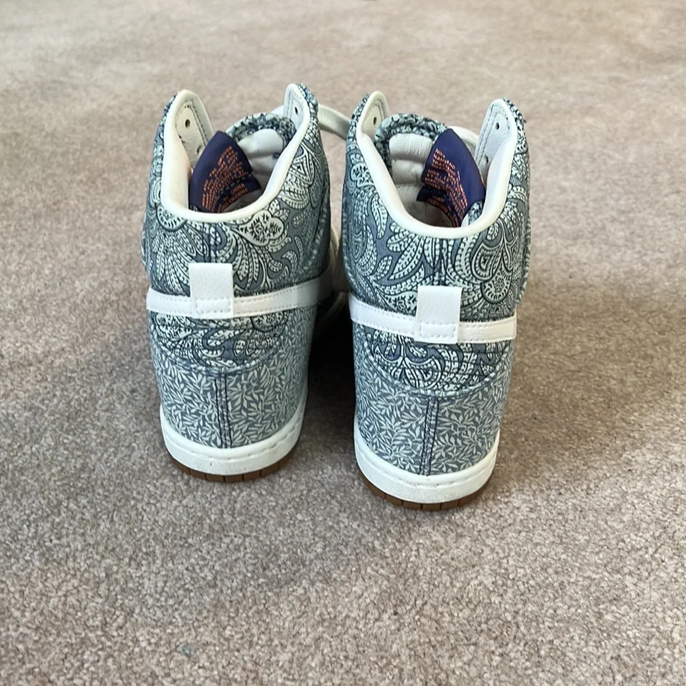 Nike Blue Paisley High-Top Wedge Sneakers